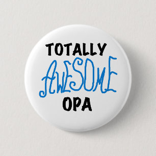 Blauw Volledig Geweldige Opa T-shirts en geschenke Ronde Button 5,7 Cm
