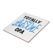 Blauw Volledig Geweldige Opa T-shirts en geschenke Tegeltje (Zijkant)