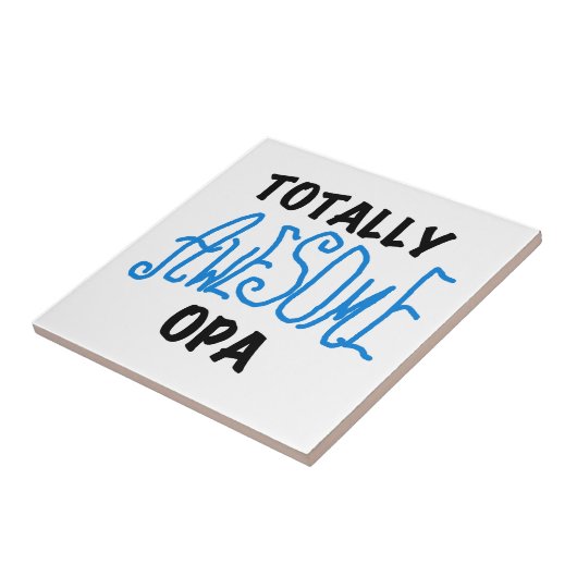 Blauw Volledig Geweldige Opa T-shirts en geschenke Tegeltje (Zijkant)