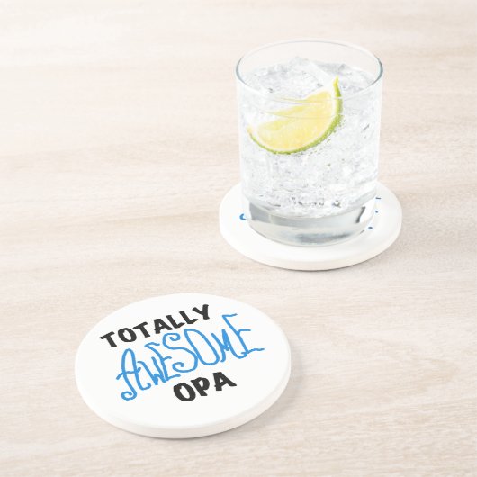 Blauw Volledig Geweldige Opa T-shirts en geschenke Zandsteen Onderzetter (Zijkant)