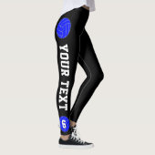 Blauw Volleyball Aangepaste teamnaam & afspeelnumm Leggings (Rechts)