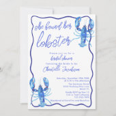 Blauw vond ze haar kreeft Vrijgezellenfeest Kaart (Voorkant)