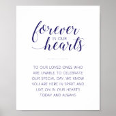 Blauw Voor Altijd In Onze Hart Trouwherdenking Poster (Voorkant)