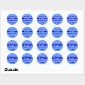 Blauw voor autisme ronde sticker (Vel)