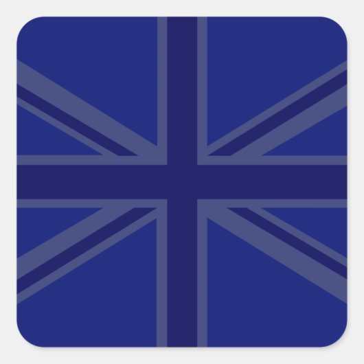 Blauw voor een Britse Vlag van Union Jack Vierkante Sticker (Voorkant)