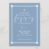 Blauw voor eeuwig in ons hart Baby Memorial Programmakaart (Voorkant)