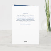 Blauw voor eeuwig in ons hart babyjongen begrafeni programma (Achterkant)