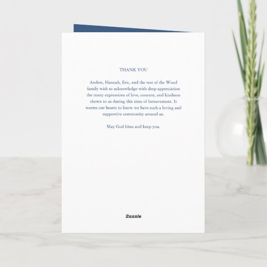 Blauw voor eeuwig in ons hart babyjongen begrafeni programma (Achterkant)