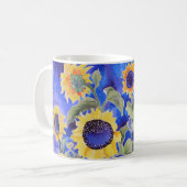 Blauw voor je zonnebloemen koffiemok (Voorkant links)
