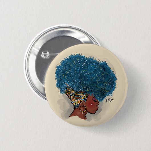 Blauw voor knoppen ronde button 5,7 cm (Voorkant /achterkant)