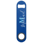 Blauw voor mannen gepersonaliseerde snelle flesope speed flessenopener (Achterkant)