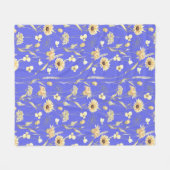 Blauw voor weidehuisland fleece deken (Voorkant (Horizontaal))