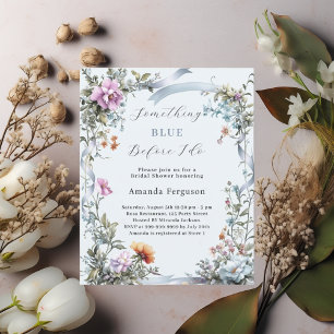Blauw voordat ik roze Bridal Shower uitnodiging do