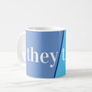 Blauw voornaamwoord zij/hen koffiemok