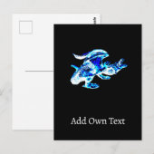 Blauw Vorst Draak Briefkaart (Voorkant / Achterkant)