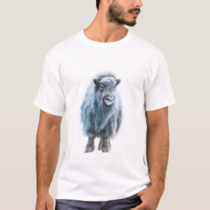 Blauw Vorst Ethische Ruige Muskusos Mannelijk T-shirt