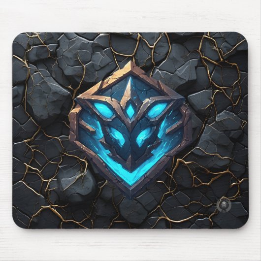 Blauw Vorst Rune Embleem Muismat (Voorkant)