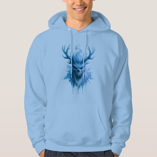 Blauw Vorst Schedel Hoodie (Voorkant)