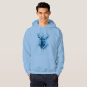 Blauw Vorst Schedel Hoodie (Voorkant volledig)