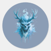 Blauw Vorst Schedel Sticker (Voorkant)
