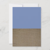 Blauw Vos Jute Baby Shower Bingo Kaart (Achterkant)