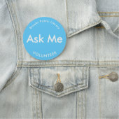 Blauw vraag me Buttonnen voor vrijwilligers Magnet Naamplaatje (In situ)