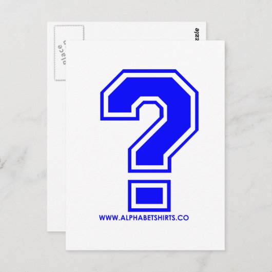 Blauw Vraagteken Briefkaart (Voorkant / Achterkant)