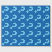 Blauw vraagteken inpakpapier | Mat (Vlak)