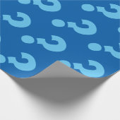 Blauw vraagteken inpakpapier | Mat (Hoek)