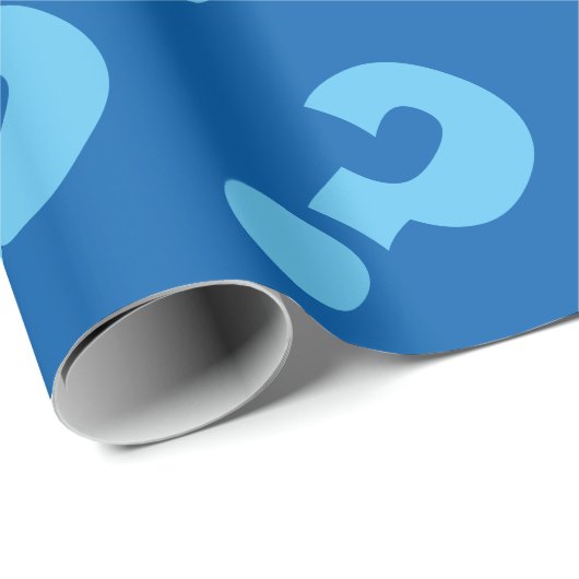 Blauw vraagteken inpakpapier | Mat (Rol Hoek)