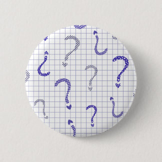Blauw vraagteken naadloos patroon ronde button 5,7 cm