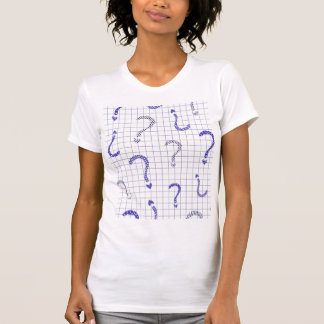 Blauw vraagteken naadloos patroon t-shirt
