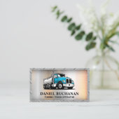 Blauw vrachtwagen | Metaal Visitekaartje (Staand voorkant)