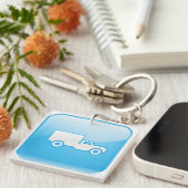 Blauw vrachtwagen pictogram Logistiek Verzending Sleutelhanger (Voorkant Rechts)