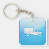 Blauw vrachtwagen pictogram Logistiek Verzending Sleutelhanger (Voorkant)