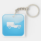 Blauw vrachtwagen pictogram Logistiek Verzending Sleutelhanger (Achterkant)