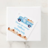 Blauw Vrachtwagen Pompoen Verjaardagsfeest Bedankjes Labels (In situ)