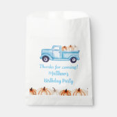 Blauw  Vrachtwagen Pompoen Verjaardagsfeest Bedankzakje (Voorkant)