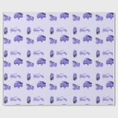 Blauw vrachtwagenpatroon cadeaupapier (Vlak)