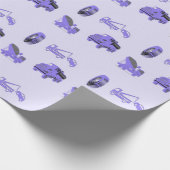 Blauw vrachtwagenpatroon cadeaupapier (Hoek)