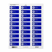 Blauw vredesbord etiket (Full Sheet)