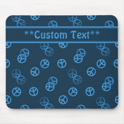 Blauw vredesbord met aangepaste tekst muismat (Voorkant)