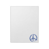 Blauw vredesbord notitieblok (Linkerzijde)