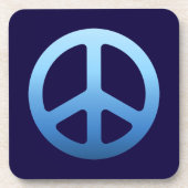 Blauw vredesbord onderzetter (Voorkant)