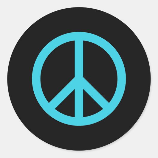 Blauw vredesbord ronde sticker (Voorkant)