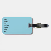 Blauw vredesgebarentontwerp bagagelabel (Achterkant horizontaal)