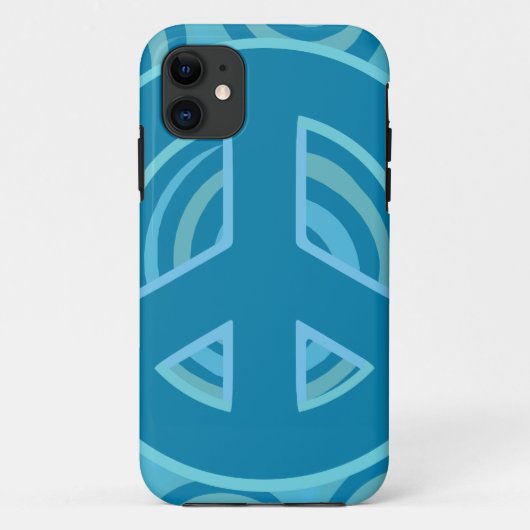 Blauw vredesgebarentontwerp Case-Mate iPhone case (Achterkant)