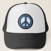 blauw vredespet trucker pet (Voorkant)