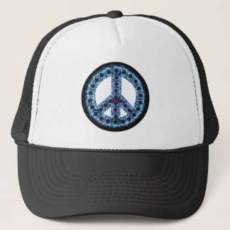 blauw vredespet trucker pet