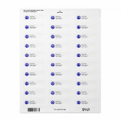 Blauw Vredesteken Custom Return Label (Full Sheet)